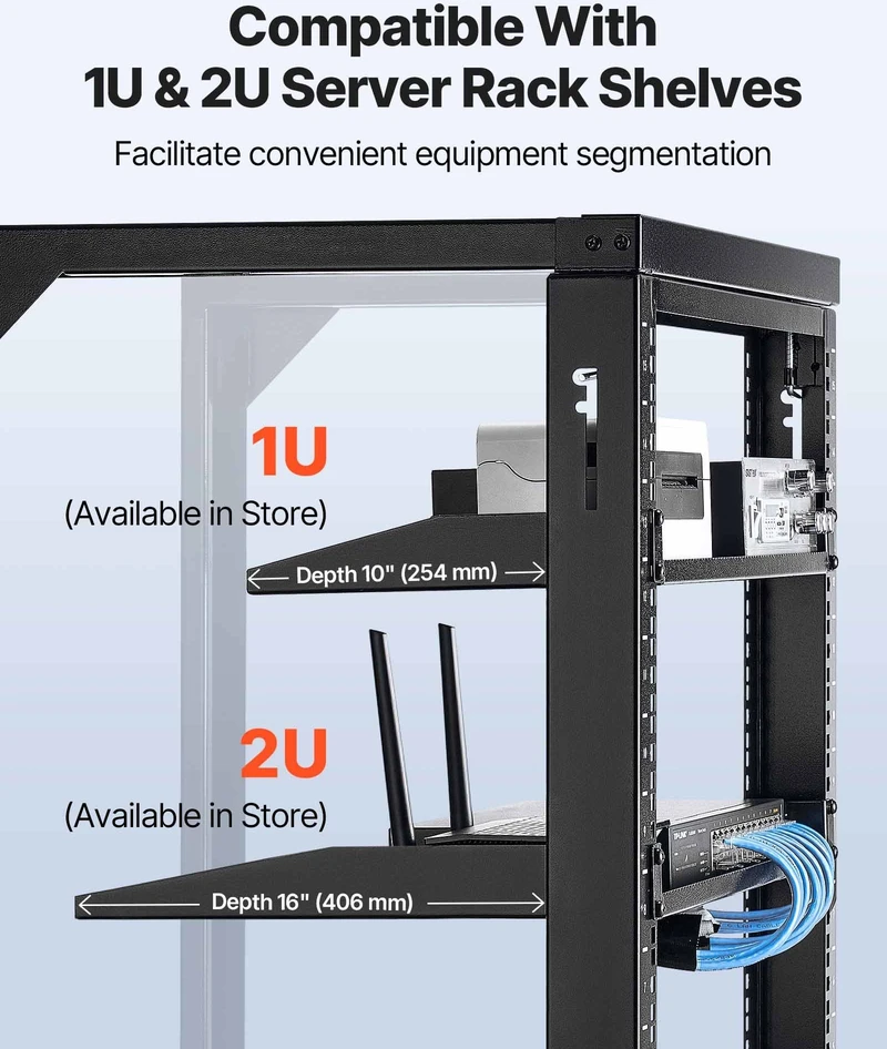 VEVOR 15U sieninis serverio stovas