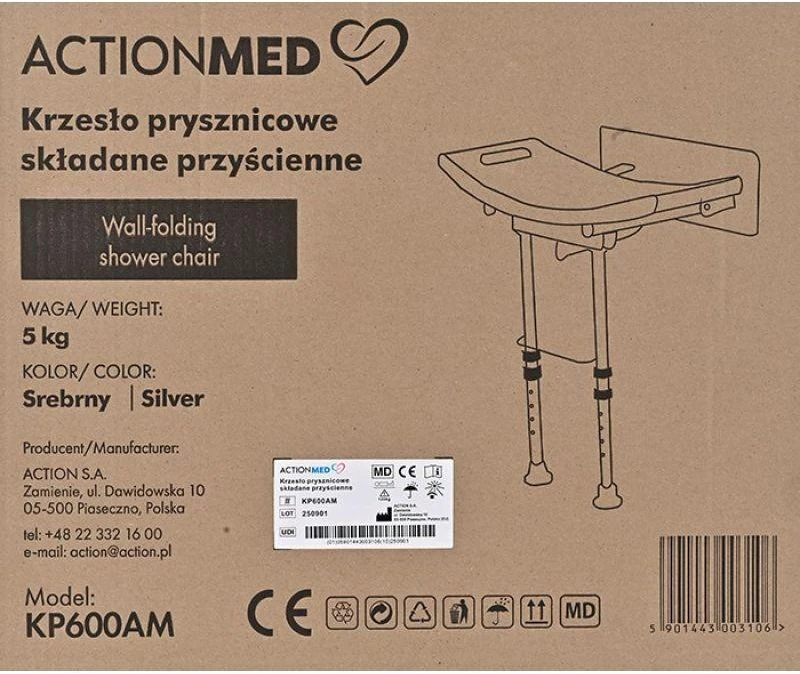 Sulankstoma sieninė kėdė ACTIONMED KP600AM