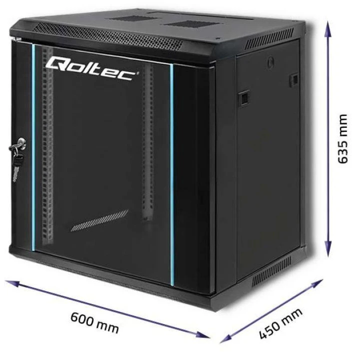 QOLTEC 54464 Rack spintelė 19 colių 12U 600x635mm