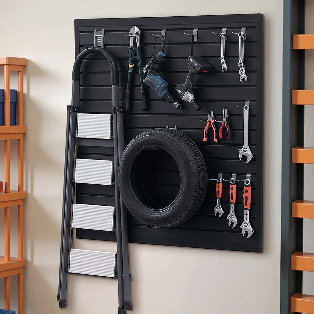 VEVOR Juoda PVC garažo sienelė su modulių dizainu