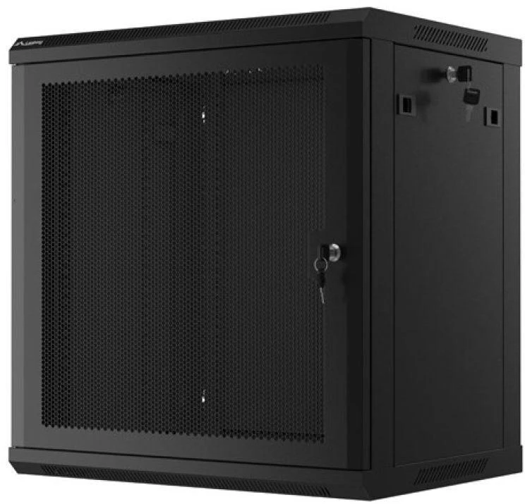 LANBERG sieninė spintelė 19 colių 12U 600x450 tinklelio durys juodas plokščias paketas