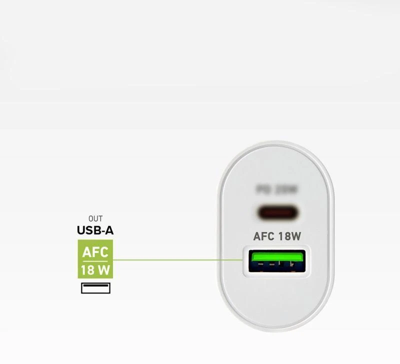 Sieninis įkroviklis 20W USB-A USB-C su Power Delivery - Baltas SBS TETRPD20W