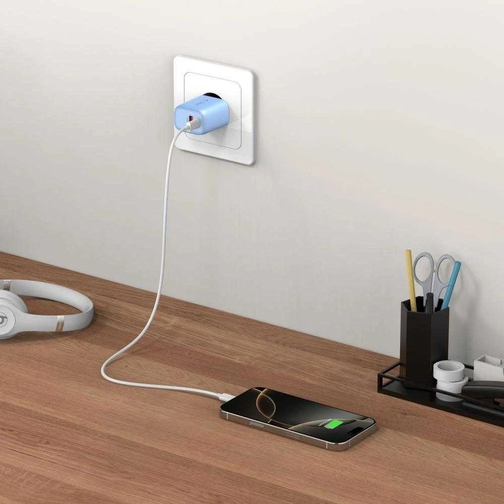 „Tech-Protect NCA30 PD 30W QC3.0 USB-A / USB-C“ sieninis įkroviklis - Mėlyna