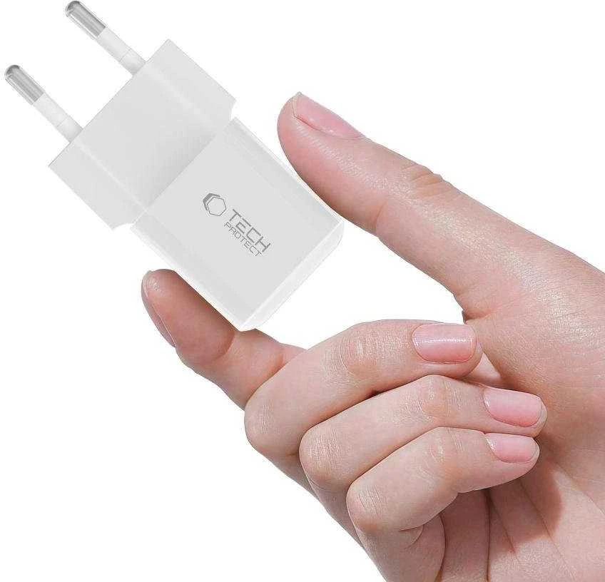 „Tech-Protect NCM25 USB-C PD 25W“ sieninis įkroviklis - Baltas