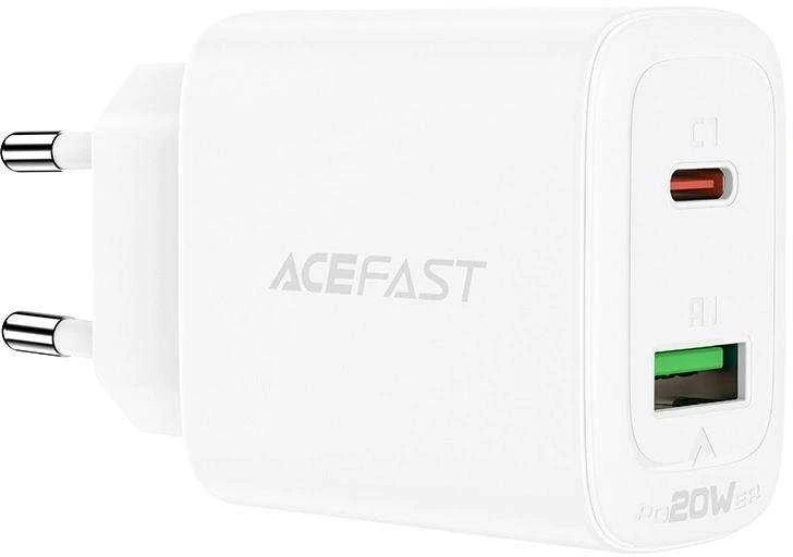 Įkroviklis buitinis Acefast A25 PD20W Type-C/USB-A baltas