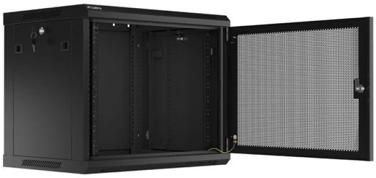 Lanberg pakabinama spintelė 19" 9U 600X450 juoda perforuotos durys