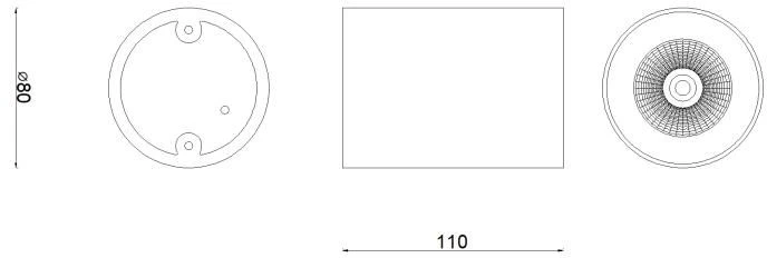 10W LED paviršinis šviestuvas MATE, juodas, 3000K, IP65