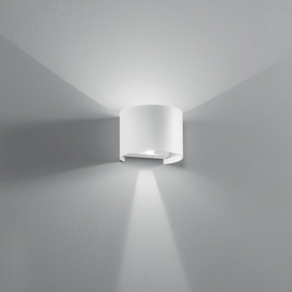10W LED sieninis fasado šviestuvas DELTA, baltas, CCT, IP54, šviečia į viršų ir į apačią