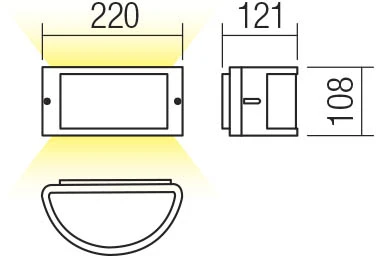 Sieninis šviestuvas 10W LED sieninis lauko šviestuvas ASTI LED, tamsiai rudas, 3000K, IP54