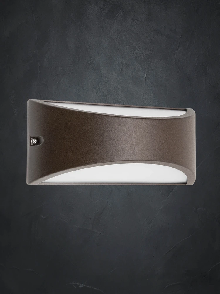 Sieninis šviestuvas 10W LED sieninis lauko šviestuvas SCUDO, tamsiai rudas, 3000K, IP54
