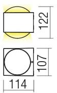 11W LED sieninis lauko šviestuvas ARI, tamsiai pilkas, 3000K, IP65, šviečia į viršų ir į apačią, 90276