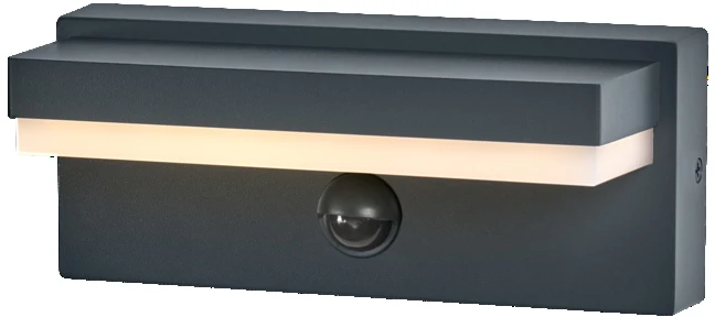 12,5W LED fasado šviestuvas ENDURA STYLE ROBUST, tamsiai pilkas, 3000K, su judesio davikliu, IP54
