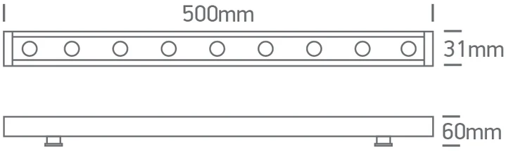 12W LED linijinis fasado šviestuvas, pilkas, 3000K/RGB, IP66, 7055A/RGBW