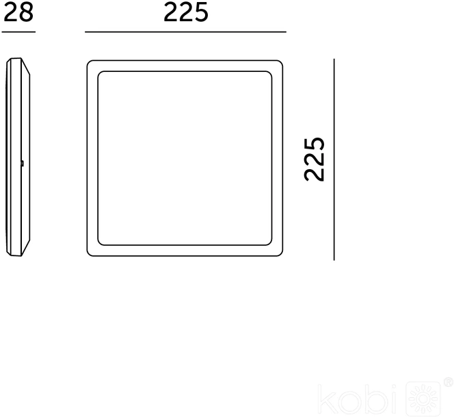 12W LED lubinis šviestuvas NIVERA SQUARE, baltas, 3000/4000/6000K, IP54