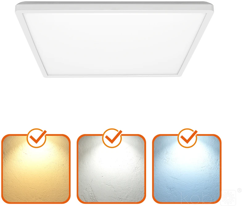 12W LED lubinis šviestuvas NIVERA SQUARE, baltas, 3000/4000/6000K, su judesio davikliu, IP54
