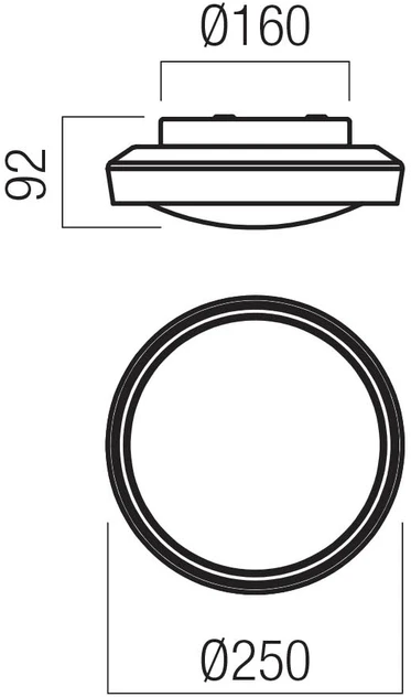 12W LED paviršinis šviestuvas ARCA, baltas/dūmų sp., 3000/4000K, IP44, 01-3795