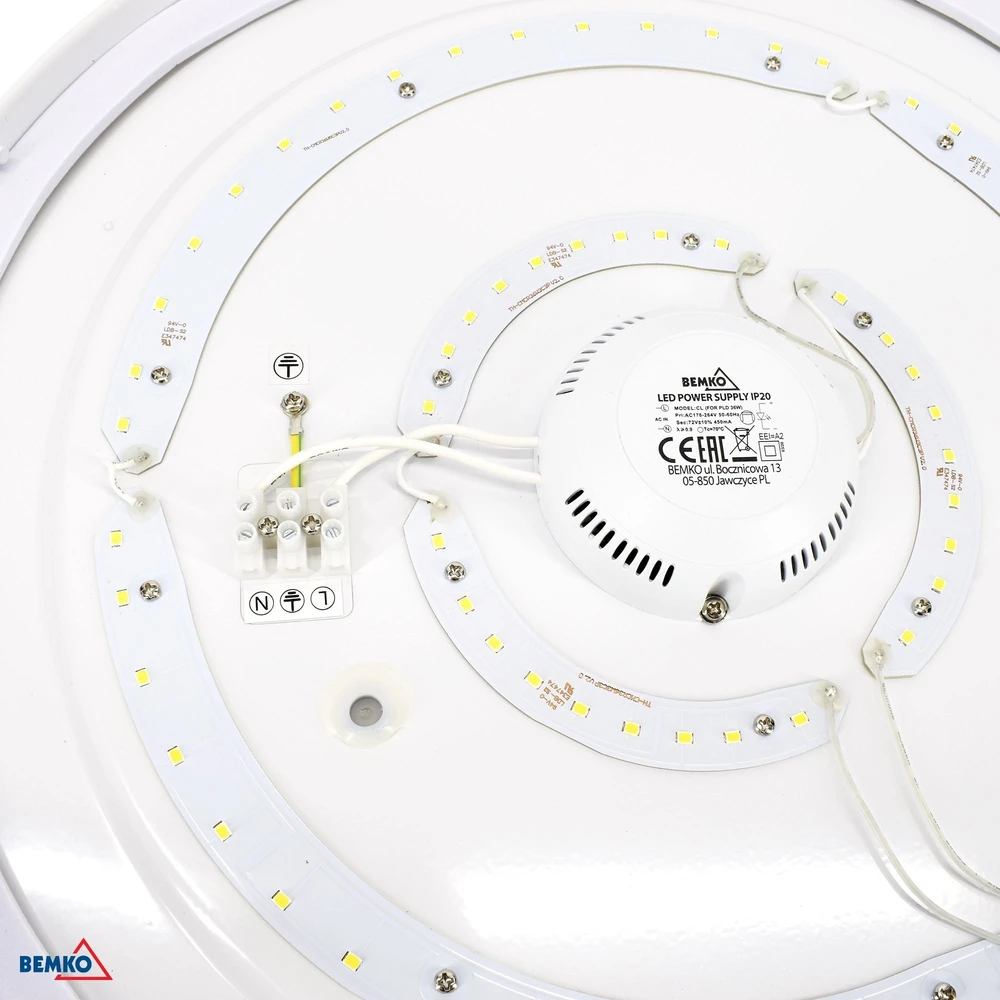 Lubinis šviestuvas Bemko 12W LED plafonas TOKAR, baltas, 4000K, IP44, 120°