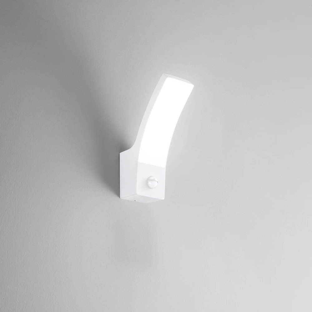 Sieninis šviestuvas 12W LED sieninis fasado šviestuvas su judesio davikliu SAIL, baltas, CCT, IP65
