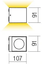 Sieninis šviestuvas 12W LED sieninis lauko šviestuvas TEKO, baltas, 3000K, IP65, 90100