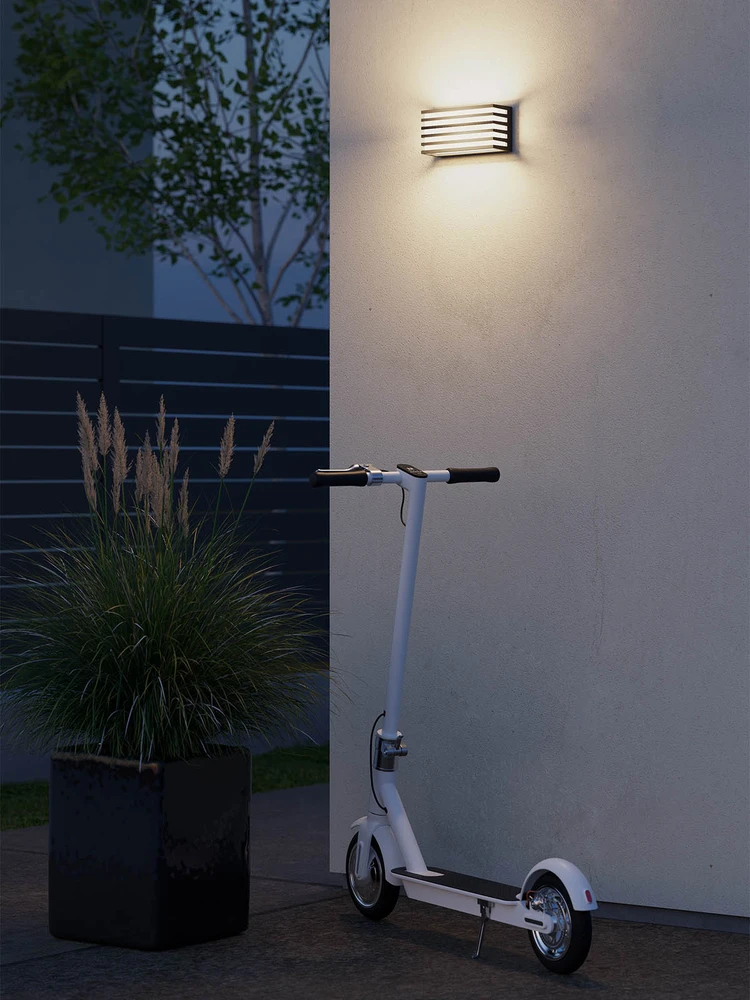 Sieninis šviestuvas 12W LED sieninis lauko šviestuvas BLAZE, tamsiai pilkas, 3000K, IP54