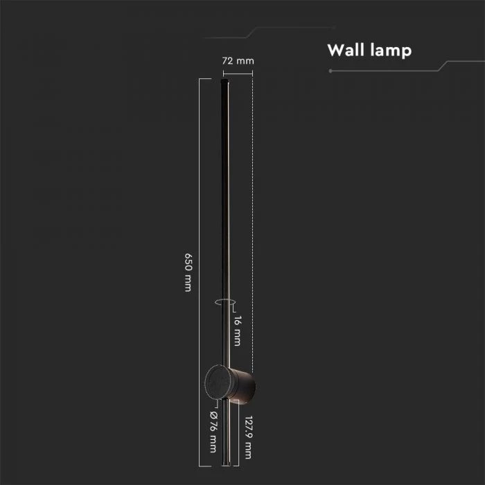 Sieninis šviestuvas V-tac 12W LED sieninis lauko šviestuvas, juodas, 3000K