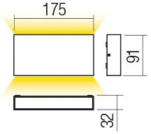 Sieninis šviestuvas 12W LED sieninis lauko šviestuvas KAMAL, tamsiai rudas, 4000K, IP54, šviečia į viršų ir į apačią, 90386