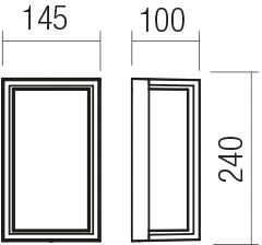 12W LED sieninis lauko šviestuvas QUADRIS, baltas, 3000K, IP54, 90532
