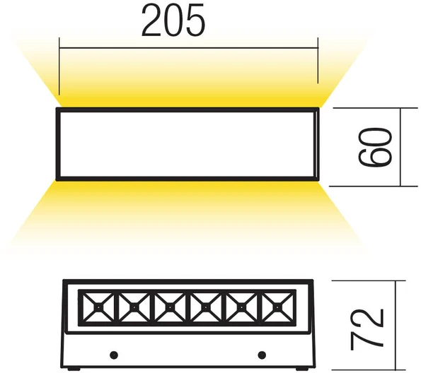 14,5W LED sieninis lauko šviestuvas AROOS, rūdžių sp., 3000K, IP65, šviečia į viršų ir į apačią, 90928