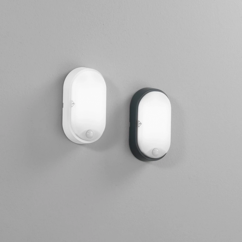 14W LED lubinis fasado šviestuvas su judesio davikliu SENSITIVE, antracito sp., 4000K, IP54