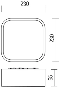 14W LED paviršinis šviestuvas SCREEN IP, chromo sp., 3000K, IP44, 01-1353