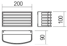 15,4W LED sieninis lauko šviestuvas SEBRA, tamsiai pilkas, 3000K, IP54, 90038