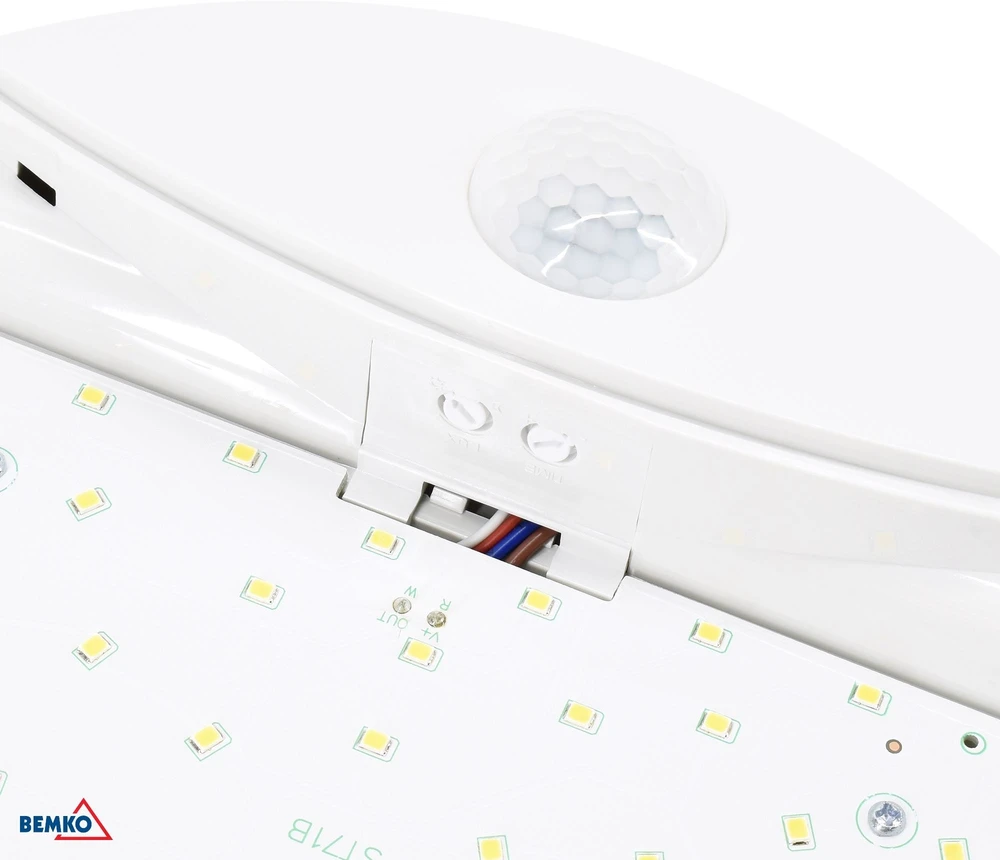 Lubinis šviestuvas Bemko 15W LED plafonas su judesio davikliu TAWAN, baltas, 4000K, IP44