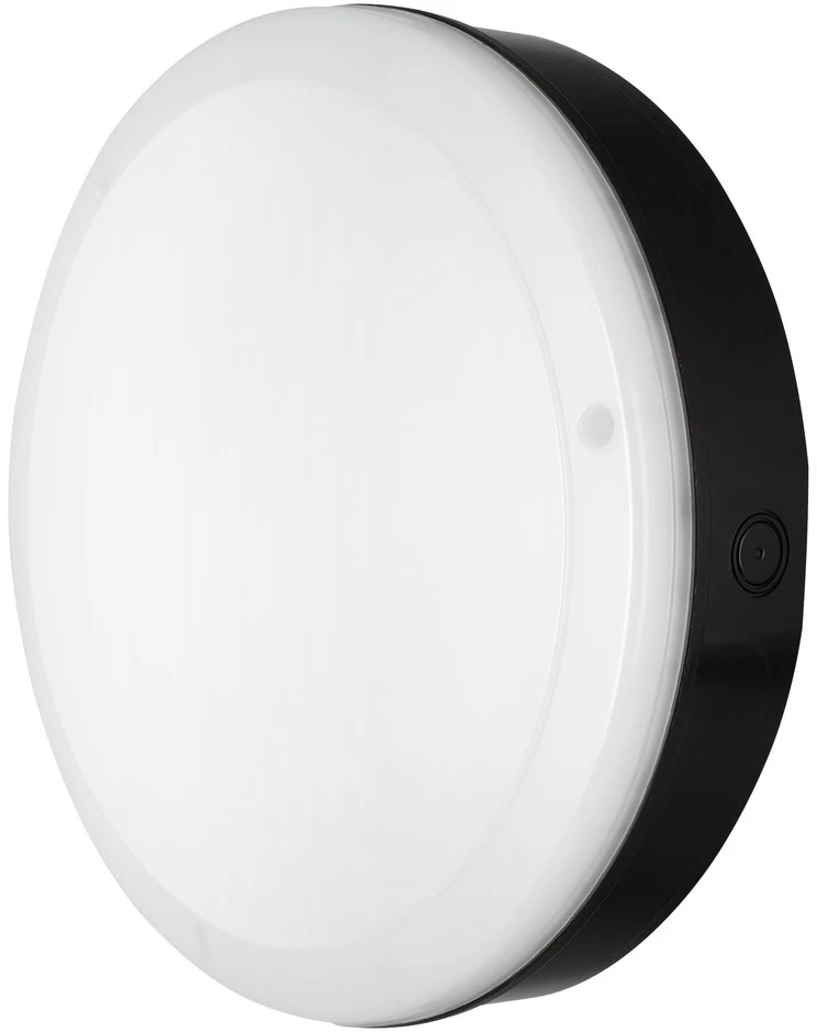 Sieninis šviestuvas Ledvance 15W LED plafonas SURFACE BULKHEAD 300, juodas, 4000K, su sensorium