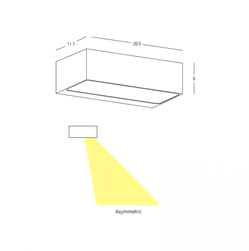 15W LED sieninis fasado šviestuvas, tamsiai pilkas, 3000K, IP54, E518