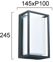 Sieninis šviestuvas 15W LED sieninis fasado šviestuvas NIKAO, tamsiai pilkas, 3000K, IP65, 4321900