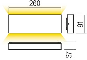 Sieninis šviestuvas 15W LED sieninis lauko šviestuvas KAMAL, baltas, 3000K, IP54, šviečia į viršų ir į apačią, 90387