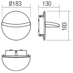16W LED sieninis lauko šviestuvas GIMBAL, baltas, 3000K, IP65, 90067