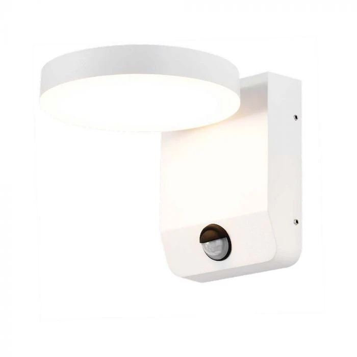 Sieninis šviestuvas V-tac 17W LED sieninis lauko šviestuvas, baltas, 3000K, IP65, su judesio davikliu