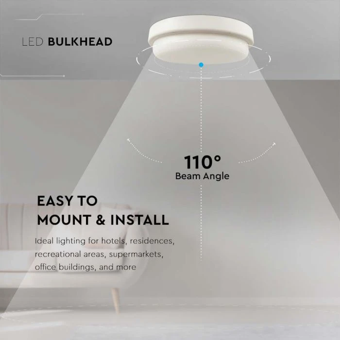 Sieninis šviestuvas 18W LED paviršinis šviestuvas, baltas, 3000K, IP54