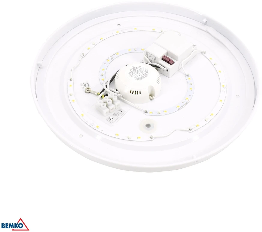 Bemko 18W LED plafonas su judesio davikliu PLATO, baltas, 4000K, IP44