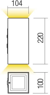 18W LED sieninis lauko šviestuvas HUB, tamsiai rudas, 3000K, IP54, 90233
