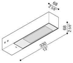 19W LED sieninis fasado šviestuvas FLAG 330, rūdžių sp., 4000K, 30°