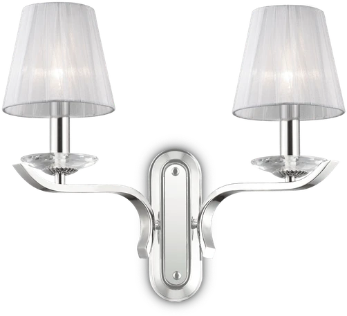 Sieninis šviestuvas Ideal Lux Wall lamp with 2 lights PEGASO, E14, baltas
