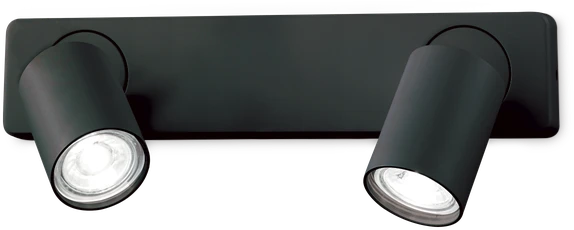 Sieninis šviestuvas Ideal Lux Wall lamp with 2 lights RUDY, GU10, juodas