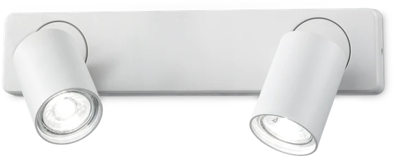 Sieninis šviestuvas Ideal Lux Wall lamp with 2 lights RUDY, GU10, baltas
