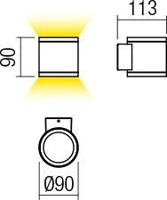 Sieninis šviestuvas 2 x 6W LED sieninis lauko šviestuvas ETA, tamsiai rudas, 3000K, IP54, 9592