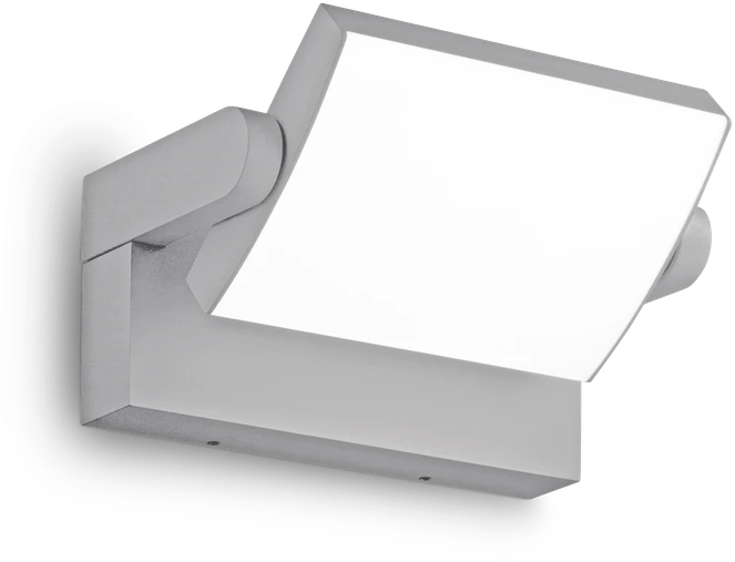 Sieninis šviestuvas Ideal Lux 20,5W LED sieninis fasado šviestuvas SWIPE, pilkas, 3000K, IP54, 326863