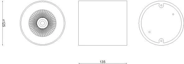 20W LED paviršinis šviestuvas MATE, juodas, 3000K, IP65