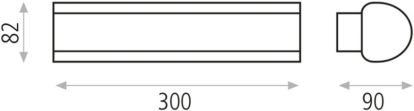 20W sieninis lauko šviestuvas AKA, juodas, 3000K, A202410N