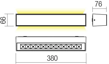 21W LED sieninis lauko šviestuvas AROOS, baltas, 3000K, IP65, šviečia į viršų ir į apačią, 90259